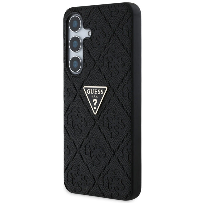 Guess Hot Stamp 4G Pattern Triangle Metal Logo case for Samsung Galaxy S25 - black