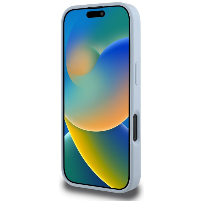 Guess Grained Big 4G Logo Small Classic Logo case for iPhone 16 Pro Max - blue
