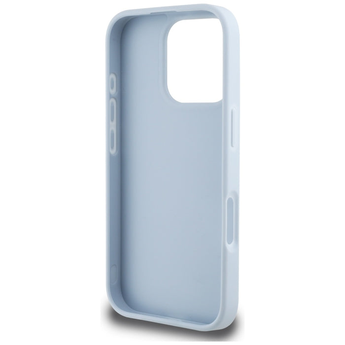 Guess Grained Big 4G Logo Small Classic Logo case for iPhone 16 Pro - blue