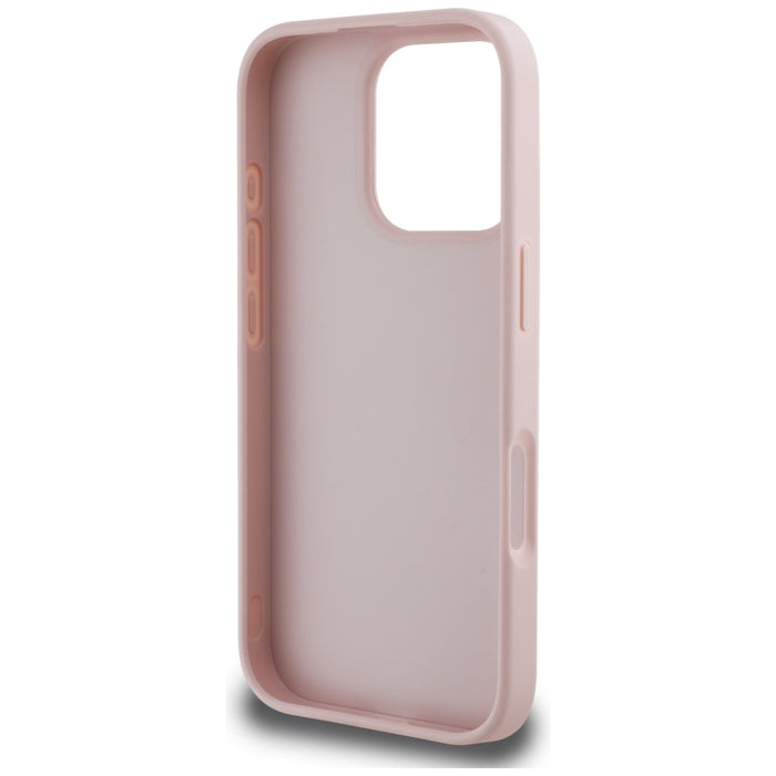 Guess Grained Big 4G Logo Small Classic Logo Case for iPhone 16 Pro - Pink