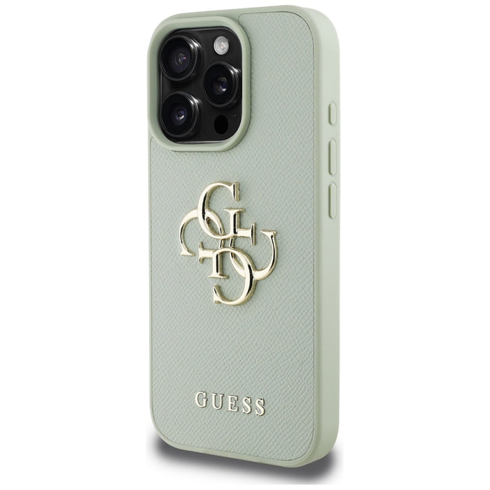 Guess Grained Big 4G Logo Small Classic Logo case for iPhone 16 Pro - green