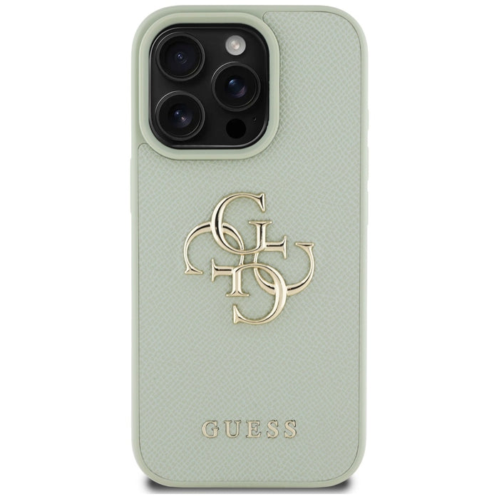Guess Grained Big 4G Logo Small Classic Logo case for iPhone 16 Pro - green