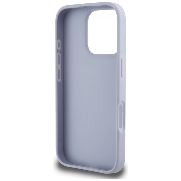 Guess Hot Stamp 4G Pattern Triangle Metal Logo iPhone 16 Pro Case - Purple