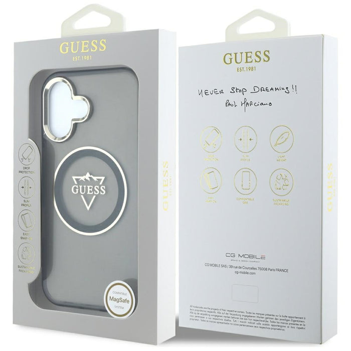 Guess IML Metal Mountain Logo MagSafe case for iPhone 16 - black