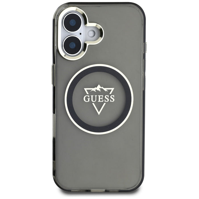 Guess IML Metal Mountain Logo MagSafe case for iPhone 16 - black