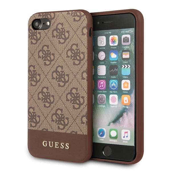 Guess 4G Stripe Collection case for iPhone 7 / 8 / SE 2020 / SE 2022 - brown
