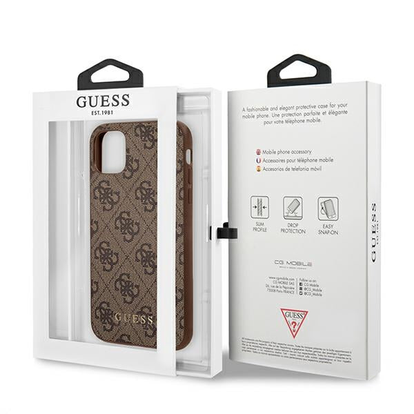Guess 4G Metal Gold Logo Case for iPhone 11 / Xr 6.1" - Brown