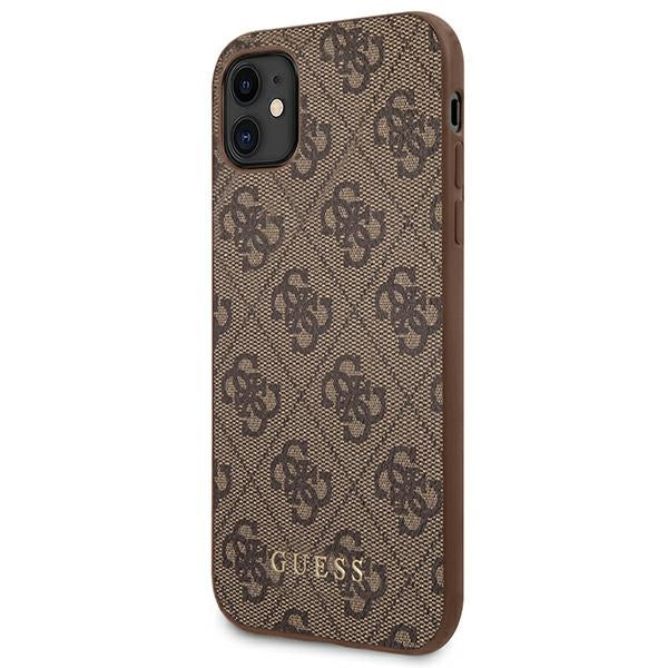 Guess 4G Metal Gold Logo Case for iPhone 11 / Xr 6.1" - Brown