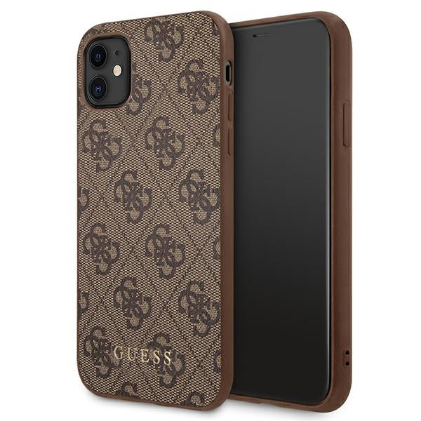 Guess 4G Metal Gold Logo Case for iPhone 11 / Xr 6.1" - Brown