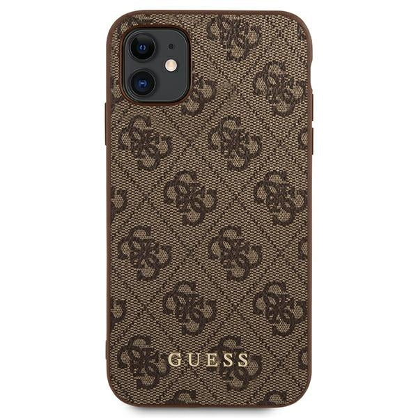 Guess 4G Metal Gold Logo Case for iPhone 11 / Xr 6.1" - Brown