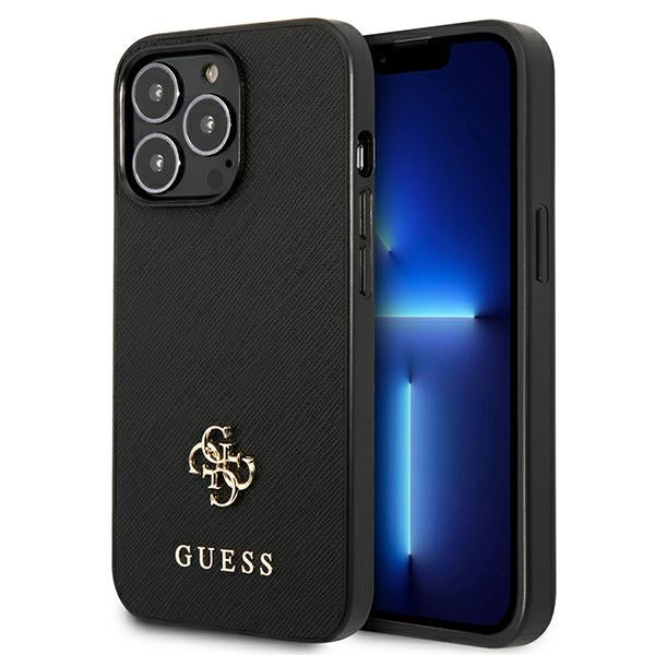 Guess Saffiano 4G Small Metal Logo case for iPhone 13 Pro / 13 6.1" - black
