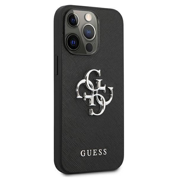 Guess Saffiano 4G Metal Logo case for iPhone 13 Pro / 13 6.1" - black