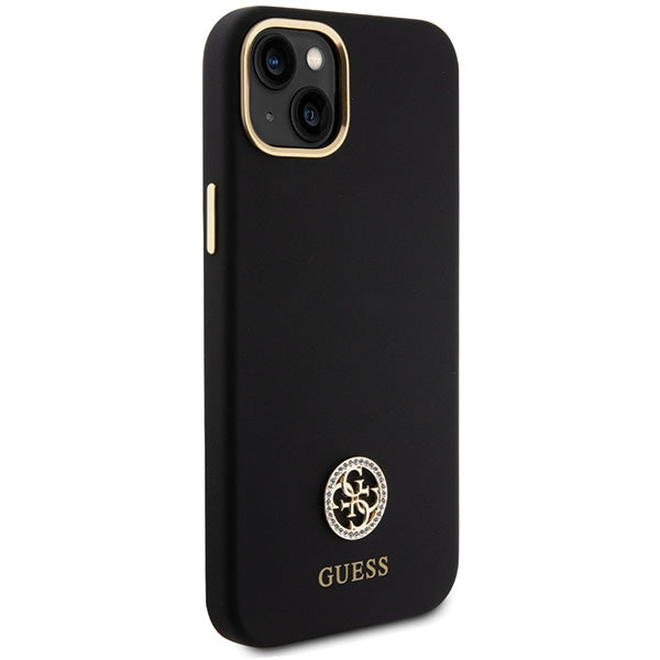 Guess Silicone Logo Strass 4G Case for iPhone 15 Plus / 14 Plus 6.7" - Black