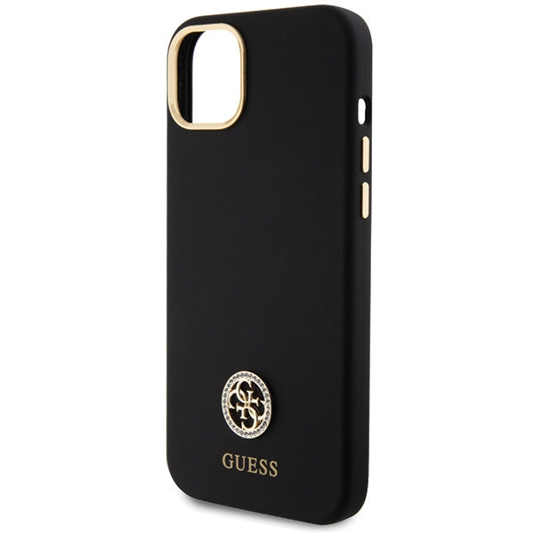 Guess Silicone Logo Strass 4G Case for iPhone 15 Plus / 14 Plus 6.7" - Black