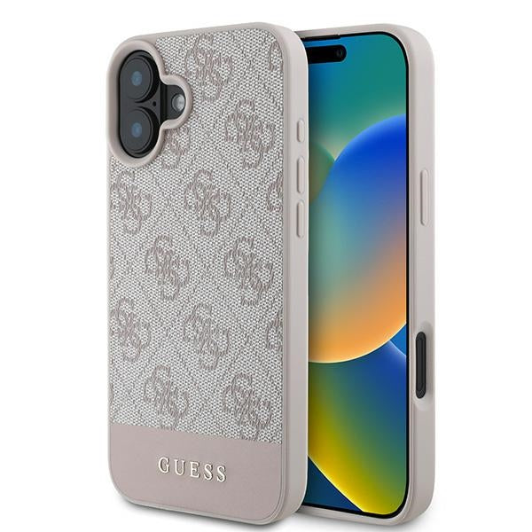 Guess 4G Bottom Stripe Case for iPhone 16 Plus 6.7" - Pink