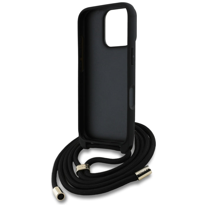 Guess 4G Big Logo Cord Stap Crossbody Case for iPhone 16 Pro Brown