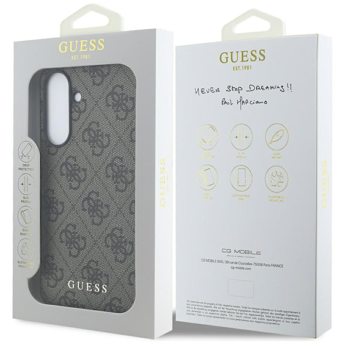 Guess 4G Metal Gold Logo Case for Samsung Galaxy A36 - Brown