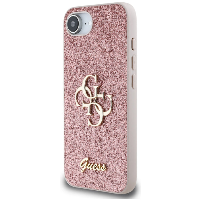 Guess Fixed Glitter Big 4G iPhone 16e Case - Pink