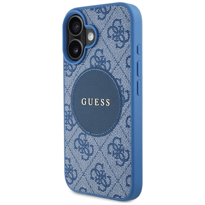Guess 4G Circle Classic Logo MagSafe case for iPhone 16 - blue