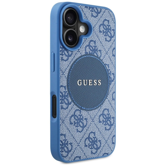 Guess 4G Circle Classic Logo MagSafe case for iPhone 16 - blue