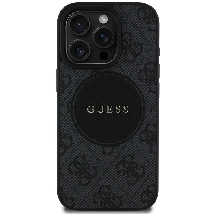 Guess 4G Circle Classic Logo MagSafe case for iPhone 16 Pro Max - black