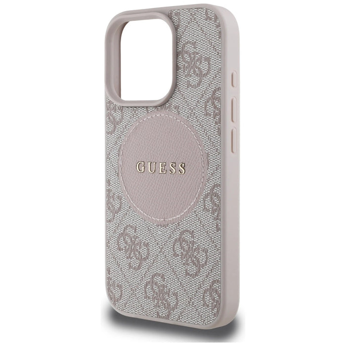 Guess 4G Circle Classic Logo MagSafe case for iPhone 16 Pro Max - pink