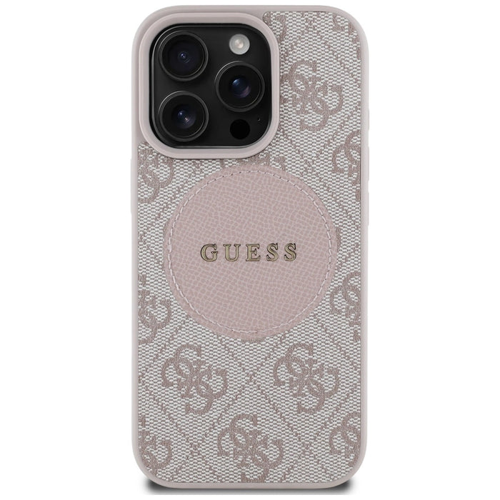 Guess 4G Circle Classic Logo MagSafe iPhone 16 Pro Case - Pink