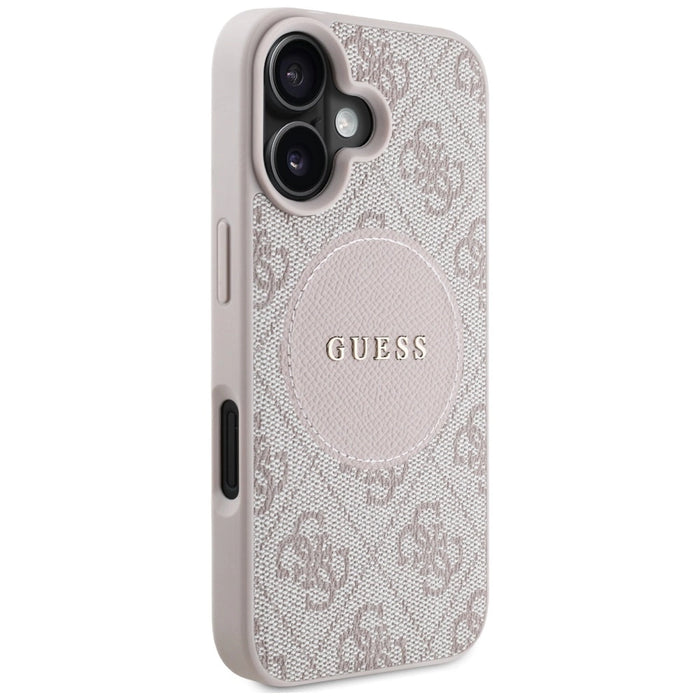 Guess 4G Circle Classic Logo MagSafe iPhone 16 Case - Pink