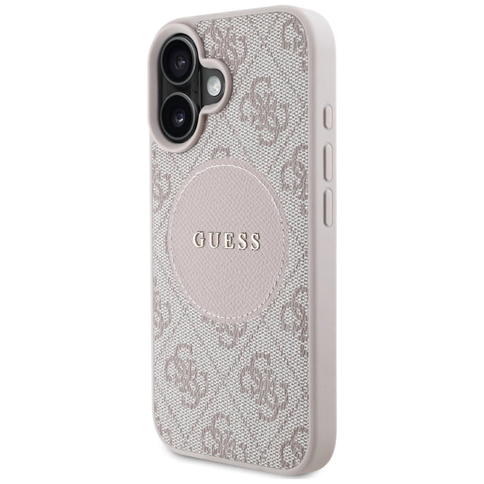 Guess 4G Circle Classic Logo MagSafe iPhone 16 Case - Pink