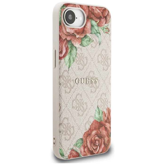 Guess 4G Flowers Print MagSafe iPhone 16e Case - Pink