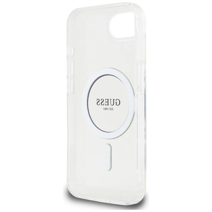 Guess IML Glitter Circle MagSafe iPhone 16e Case - Clear