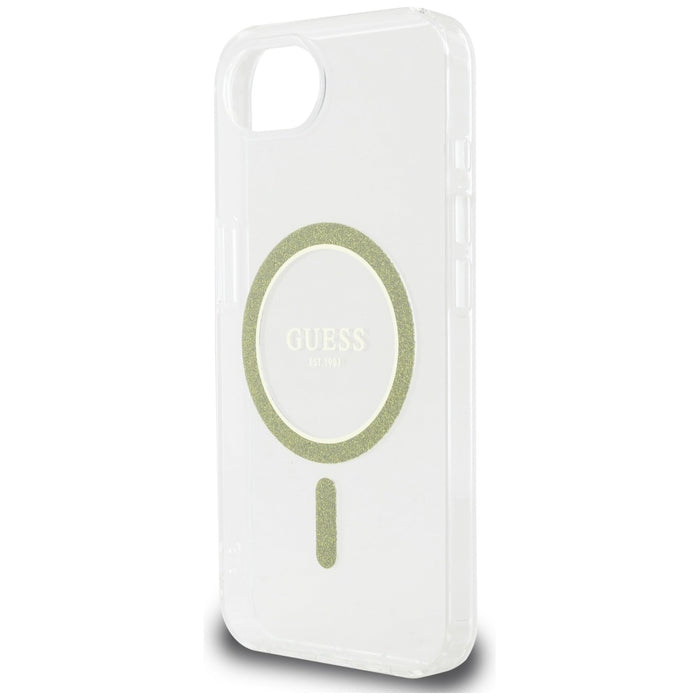 Guess IML Glitter Circle MagSafe iPhone 16e Case - Clear