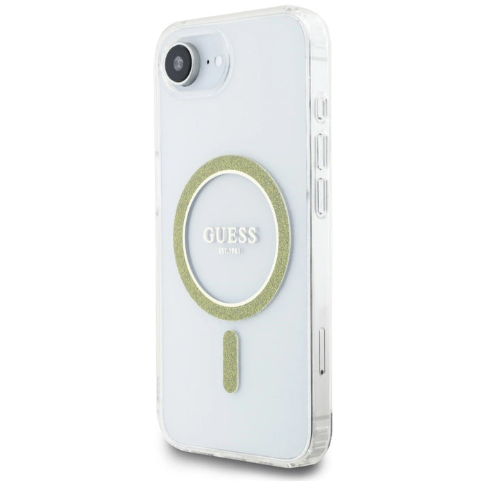 Guess IML Glitter Circle MagSafe iPhone 16e Case - Clear