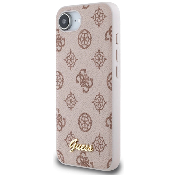 Guess Peony Script Logo MagSafe iPhone 16e Case - Brown