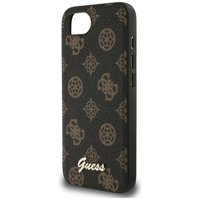 Guess Peony Script Logo MagSafe iPhone 16e Case Black