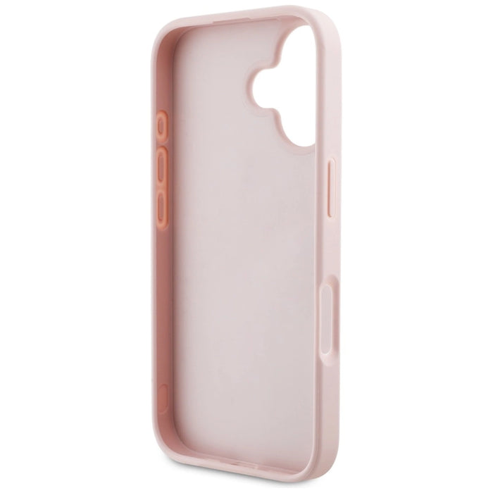 Guess Grained Roses Big 4G logo iPhone 16 case - pink