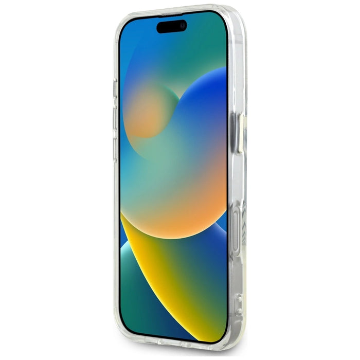 Guess IML Metal Colored Circle Classic Logo MagSafe case for iPhone 16 Pro - white