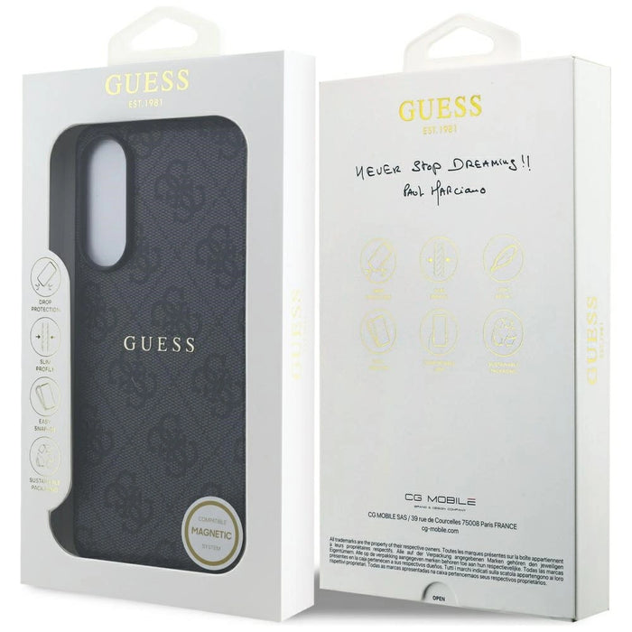 Guess 4G Ring Classic Logo MagSafe Case for Samsung Galaxy S25 Edge - Black