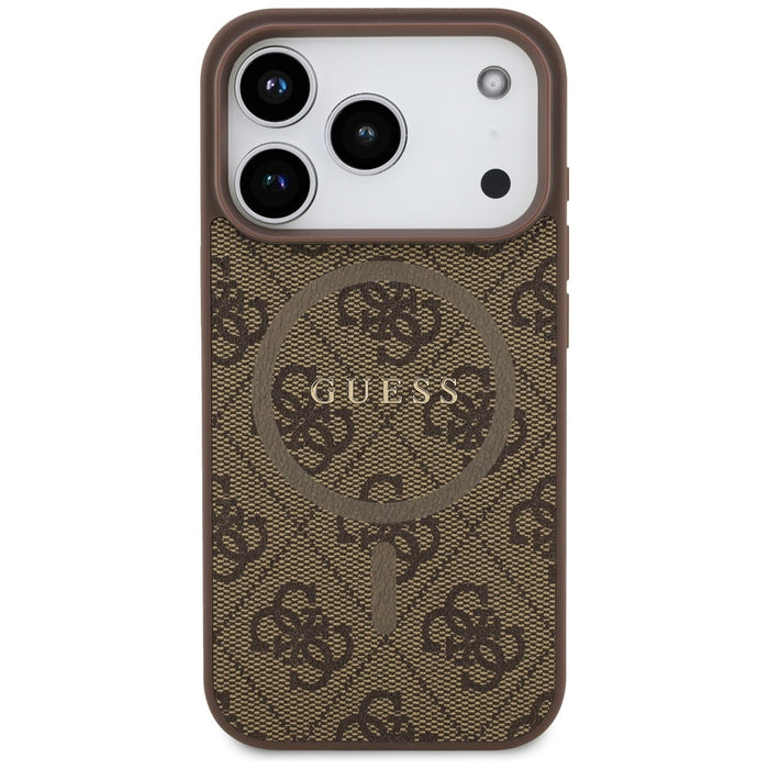 Guess 4G Ring Classic Logo MagSafe Case for iPhone 17 Pro - Brown
