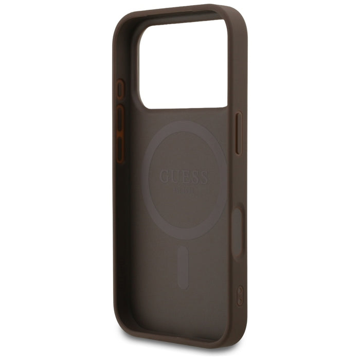 Guess 4G Ring Classic Logo MagSafe Case for iPhone 17 Pro - Brown