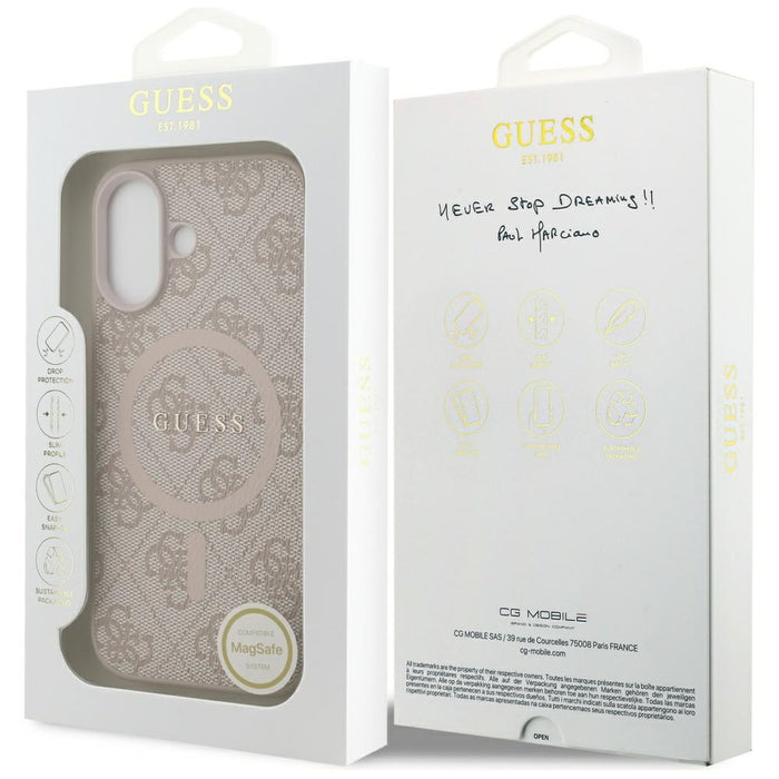 Guess 4G Ring Classic Logo MagSafe Case for iPhone 17 - Pink