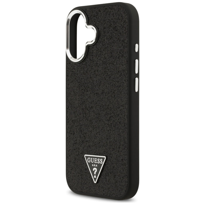 Guess Glitter Triangle Logo MagSafe Case for iPhone 17 - Black