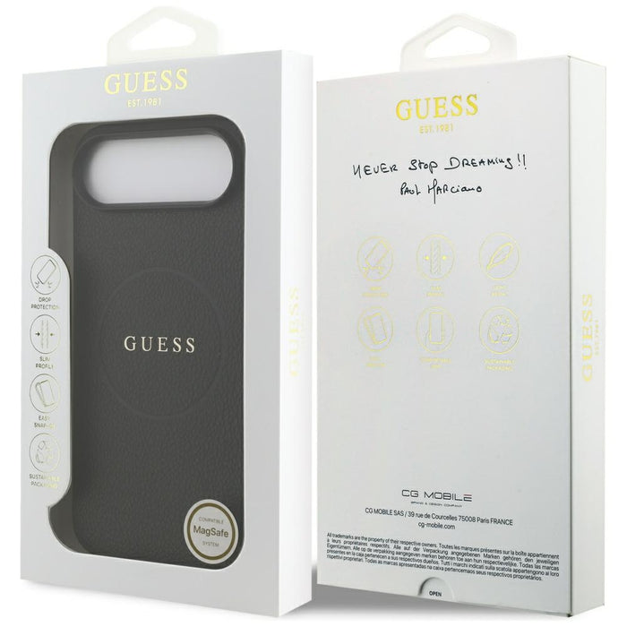 Guess Grained Ring MagSafe case for iPhone 17 Air - black
