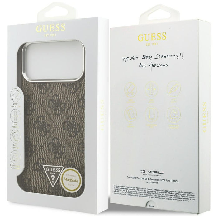 Guess 4G Triangle Logo MagSafe case for iPhone 17 Pro Max - brown