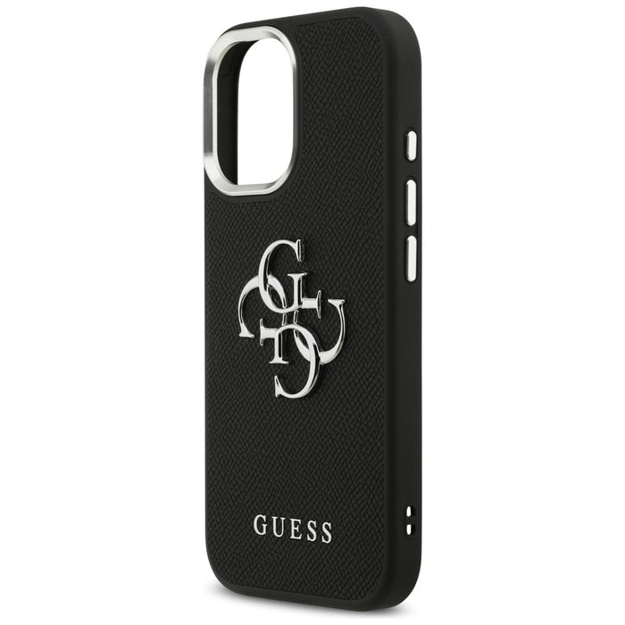 Guess Grained Big 4G Classic Logo case for iPhone 17 - black