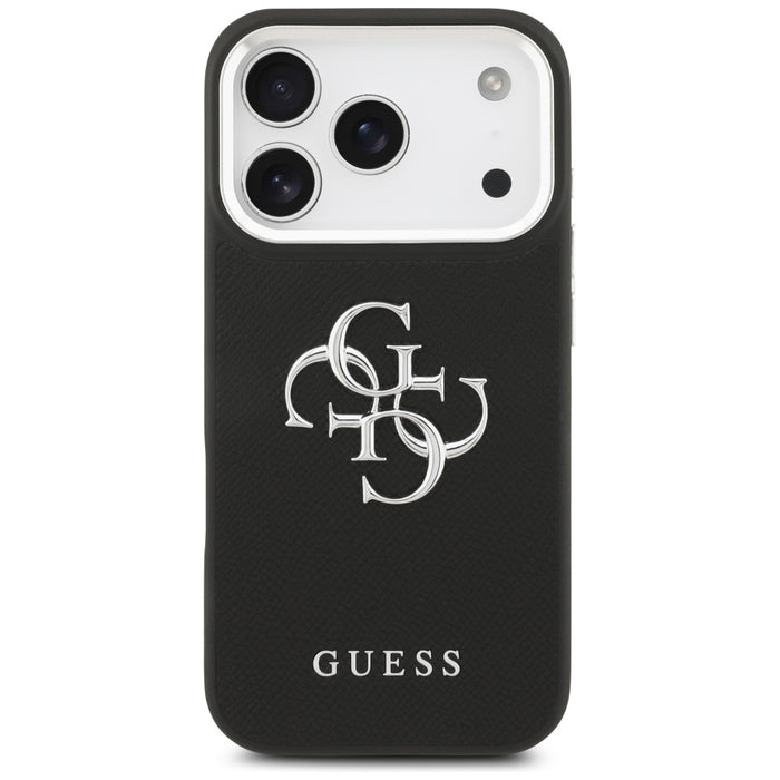 Guess Grained Big 4G Classic Logo case for iPhone 17 Pro - black