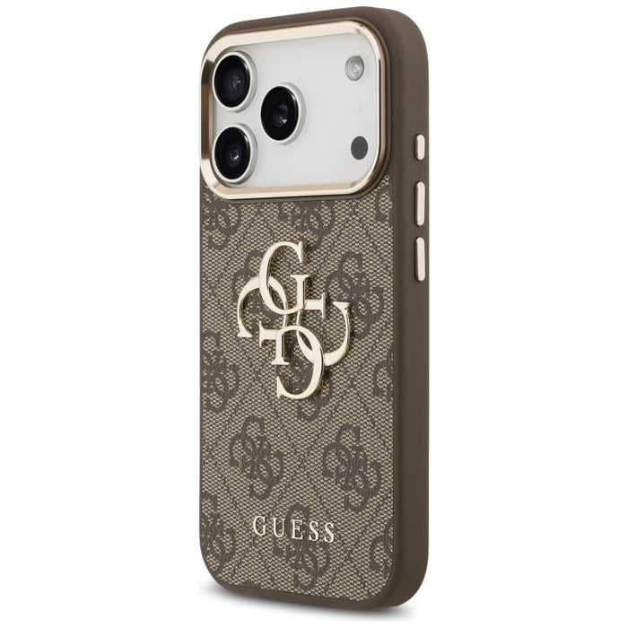Guess 4G Big 4G Classic Logo Case for iPhone 17 Pro Max - Brown and Gold