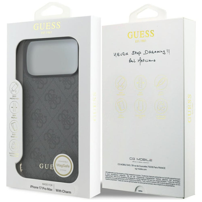 Guess 4G Charms Collection MagSafe case for iPhone 17 Pro Max - black