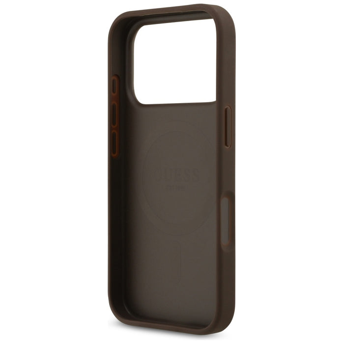 Guess 4G Circle Classic Logo MagSafe case for iPhone 17 Pro - brown