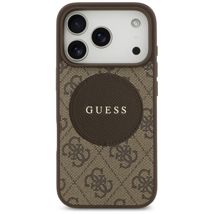 Guess 4G Circle Classic Logo MagSafe case for iPhone 17 Pro - brown
